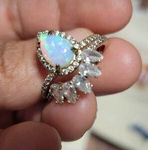 Chloe + Isabel Iridescent Opal and Silver Ring